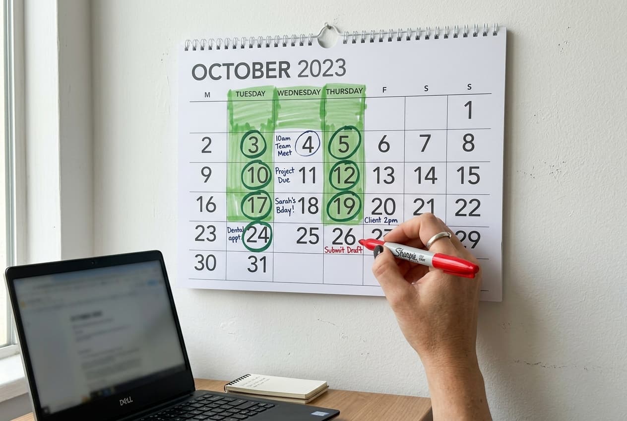 Calendario de publicación semanal para LinkedIn