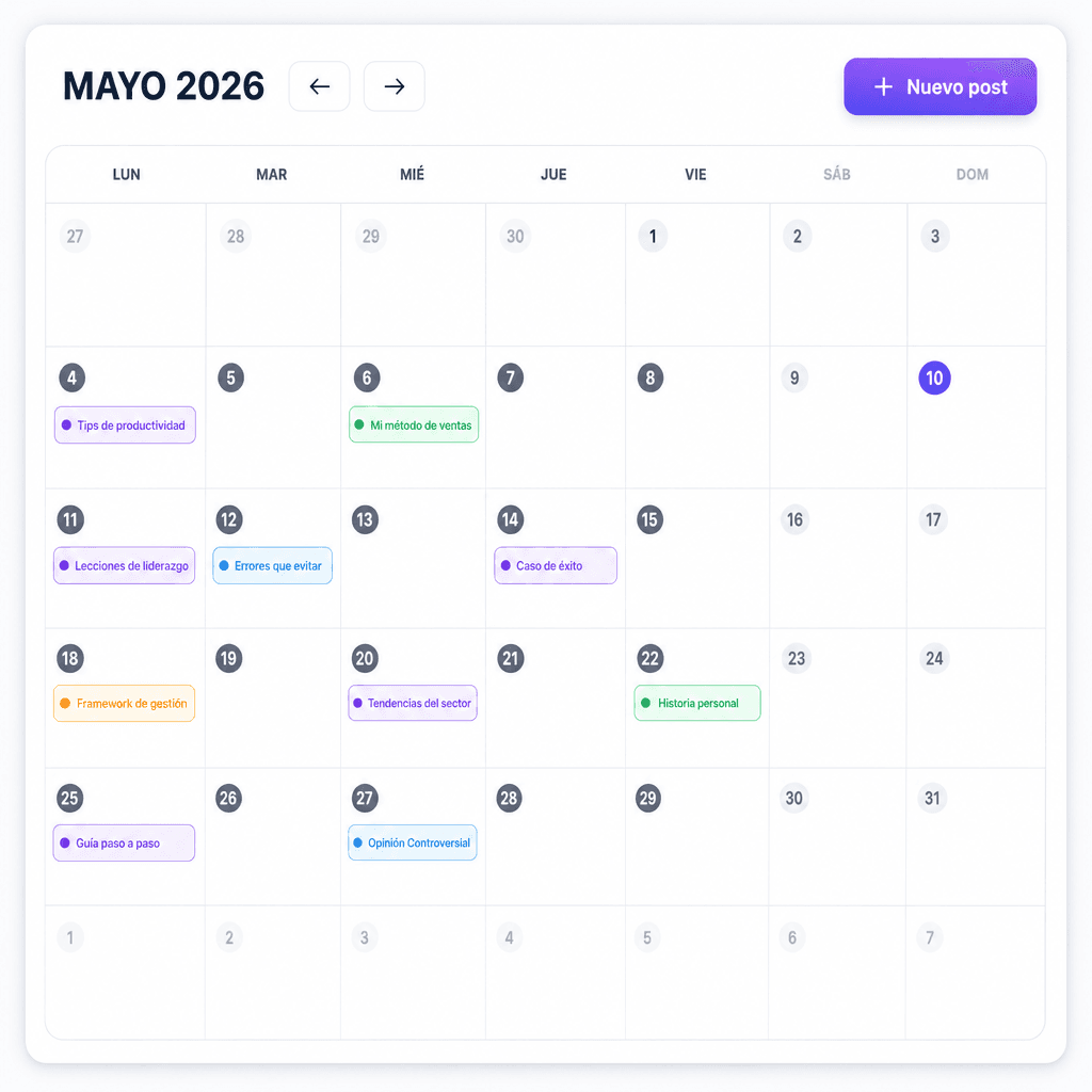 Calendario de posts programados
