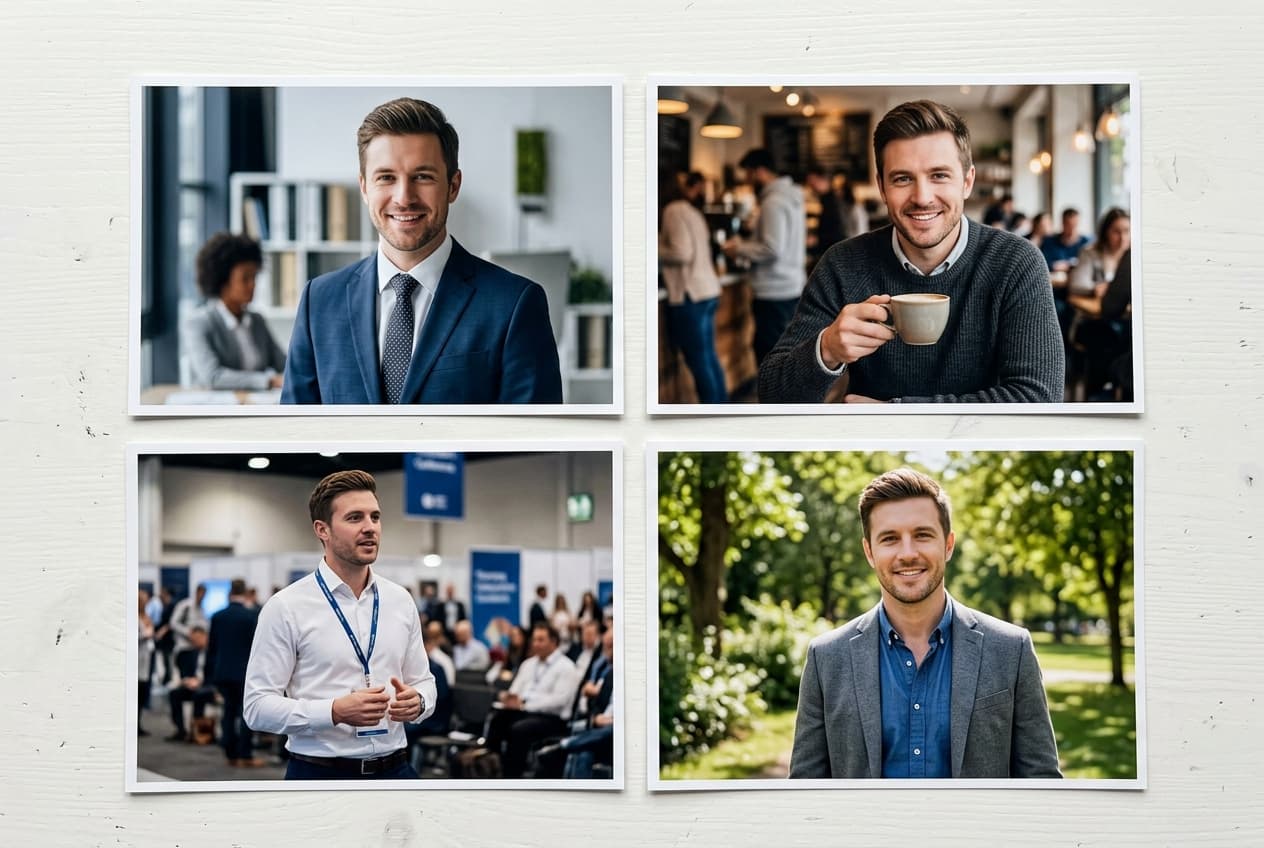 Variaciones de fotos profesionales para LinkedIn